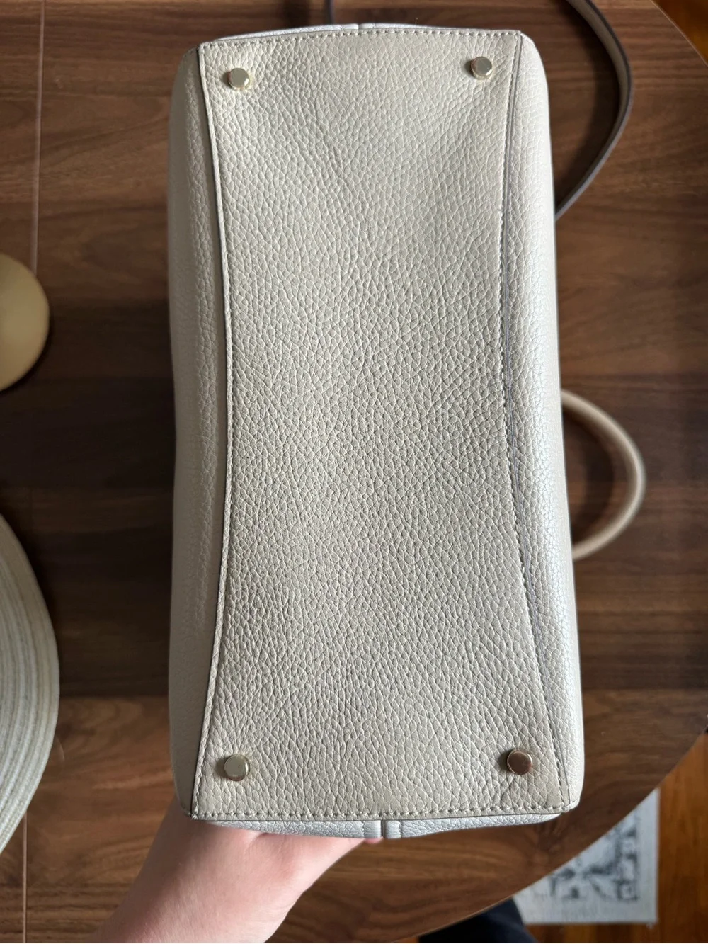 kate spade Pebbled Cream Top-Handle Shoulder Bag
